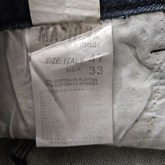 Machine Nouvelle Mode Jeans Size 15 Stretch Straight Leg Blue Distress Bling Y2K - Picture 5 of 12